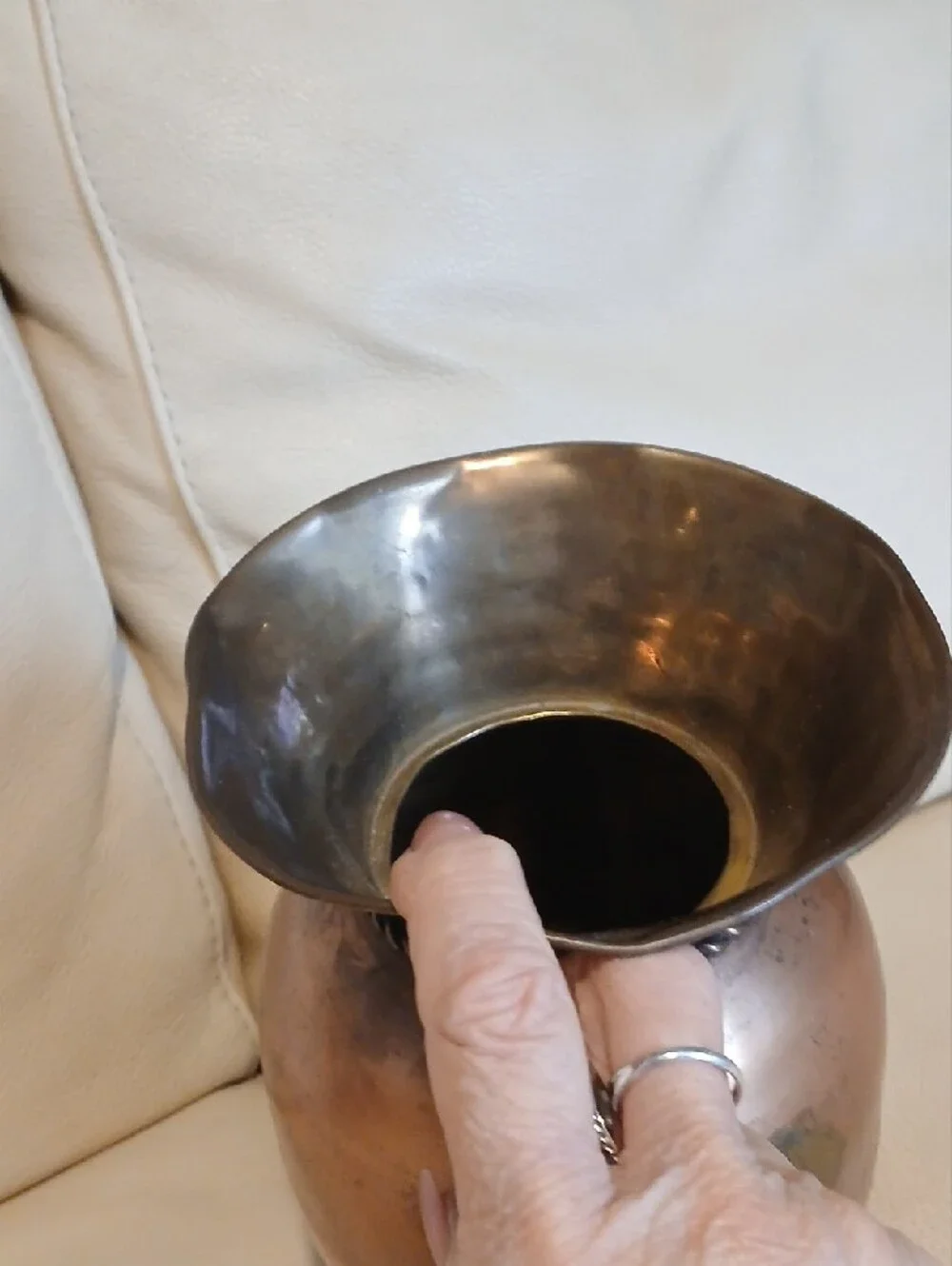 Brass Decorative Vase with Rope Tassel Detail